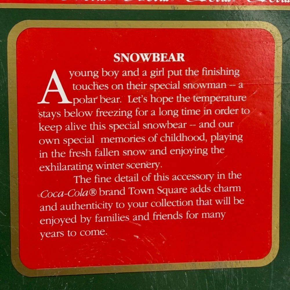 Coca-Cola Town Square Polar Bear Collection Set of 2 in Boxes, 1990s